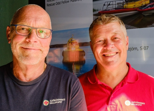 Christer Brostedt och Joakim Brosten från Sjöräddningssällskapet