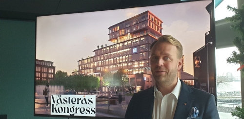 Anders Carlsson från Conventum Örebro berättade om planerna för nya Västerås Kongress den 22 November 2022.